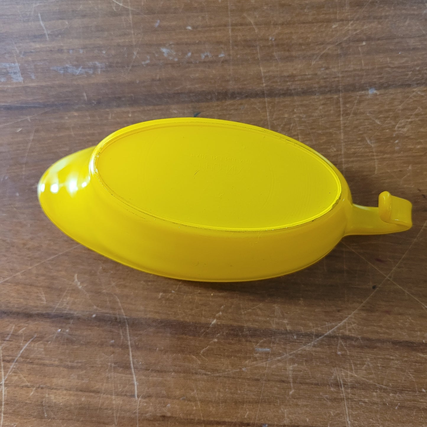 1960s yellow Phoenix Glass trio - glass gravy boat with underplate, & serving plate