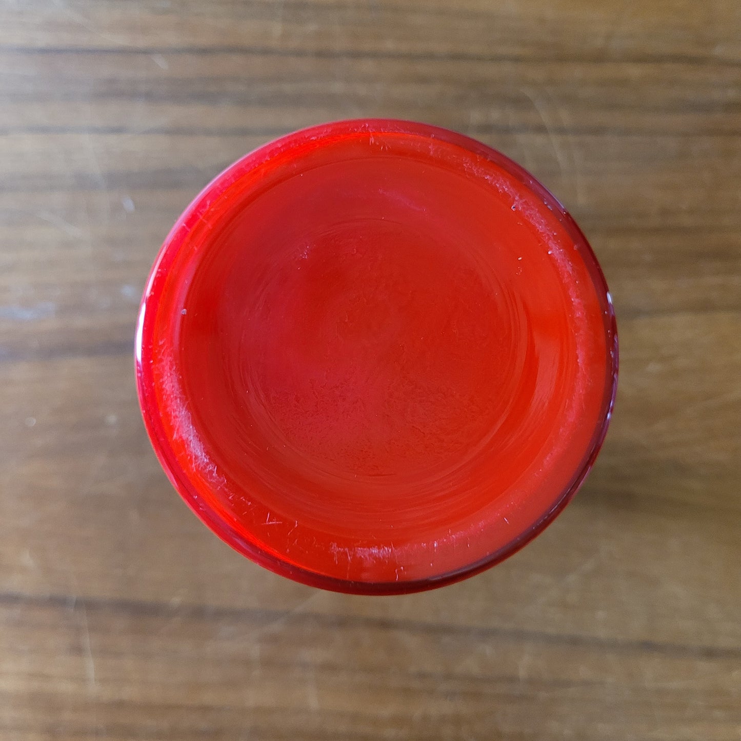 1970s Otto Brauer Holmegaard red cased glass art vase