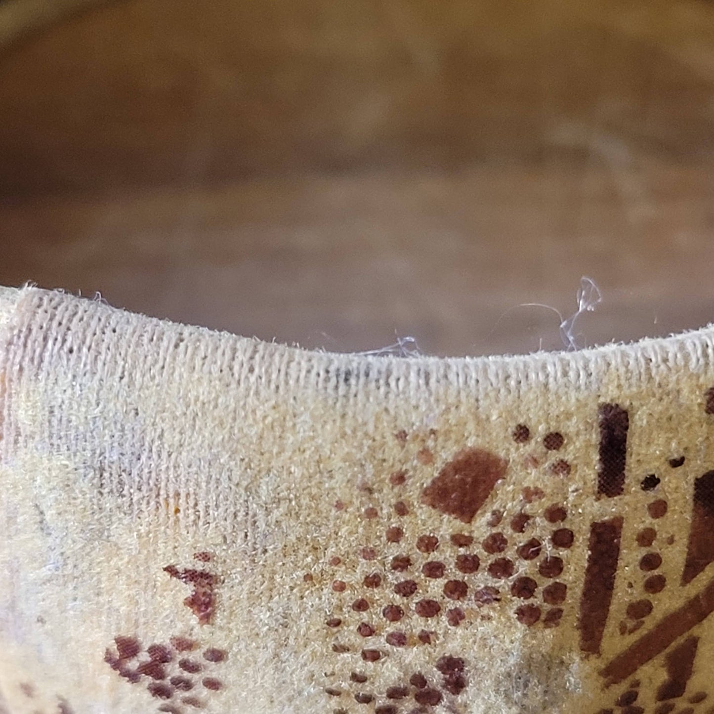 Vintage Memphis-style abstract fabric covered wide bangle