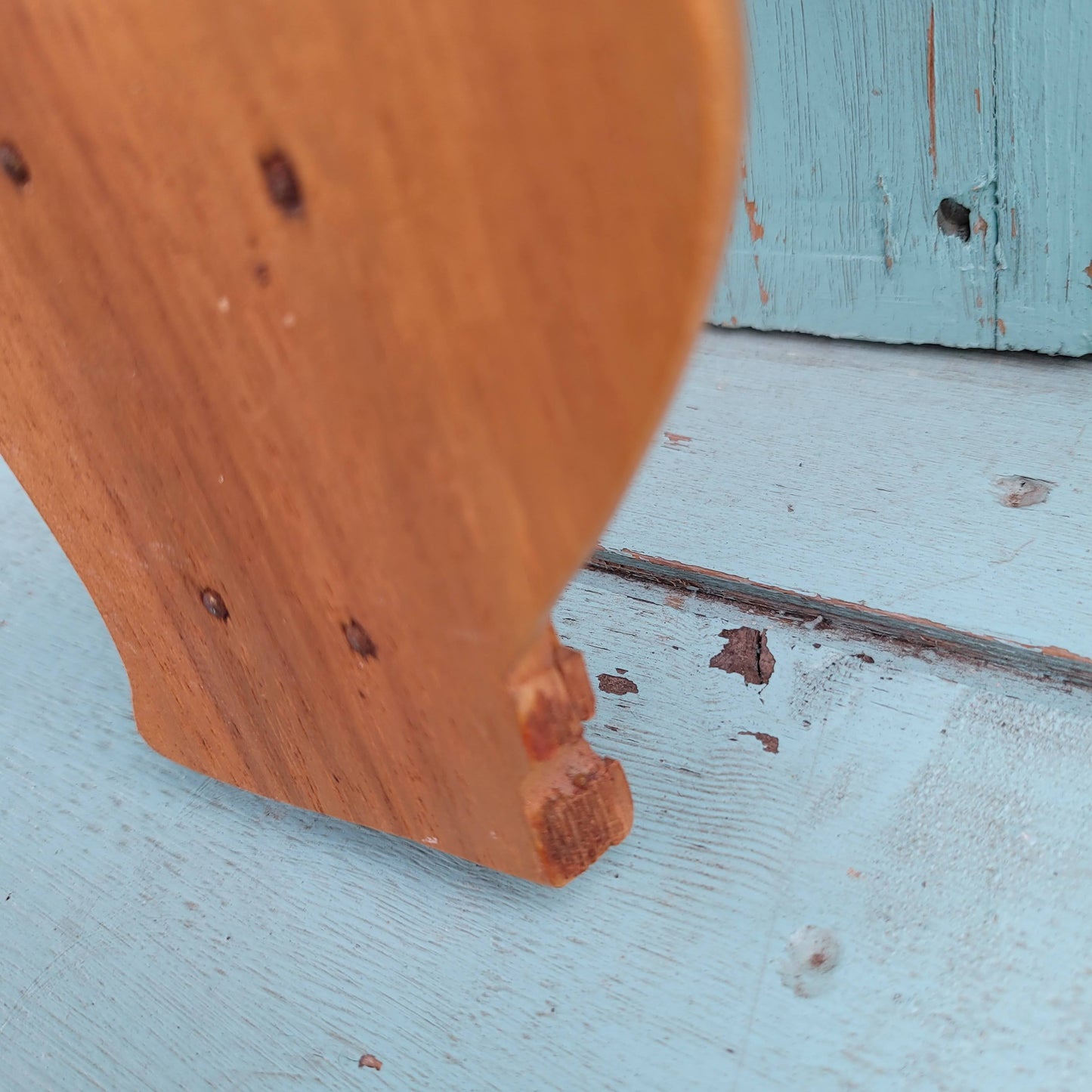 Mid-century monkeypod wooden cat plaque