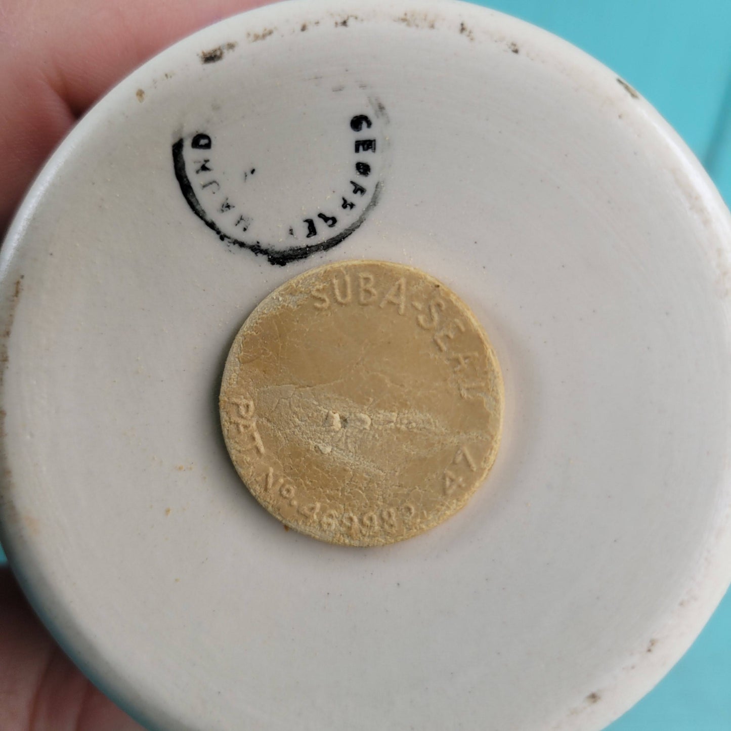 1950s Geoffrey Maund ceramic bamboo pattern 'Sugar' shaker