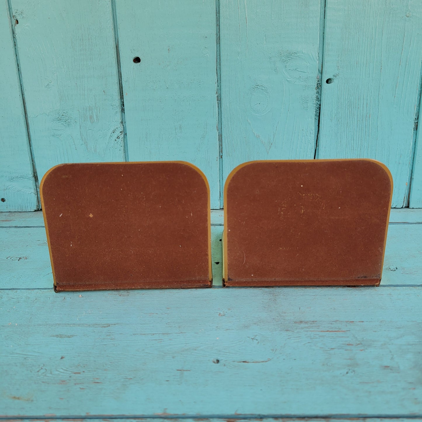 Pair of 1970s Chalford Glos Arnold Design brass-edged John Gould hummingbird print bookends