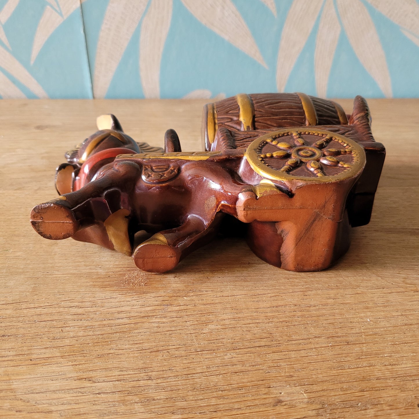 Vintage Japanware ceramic donkey and cart liquor bottle/decanter