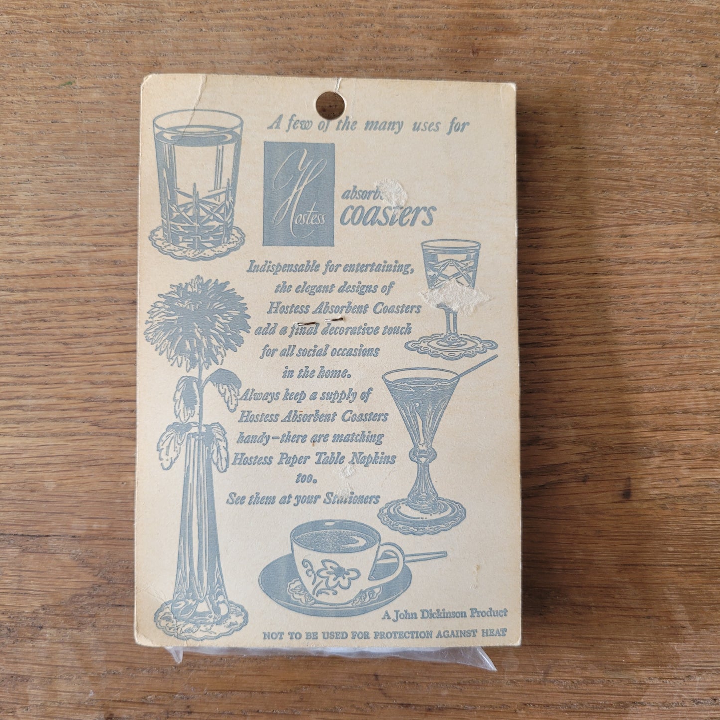 1950s John Dickinson Hostess poodle print absorbent coasters