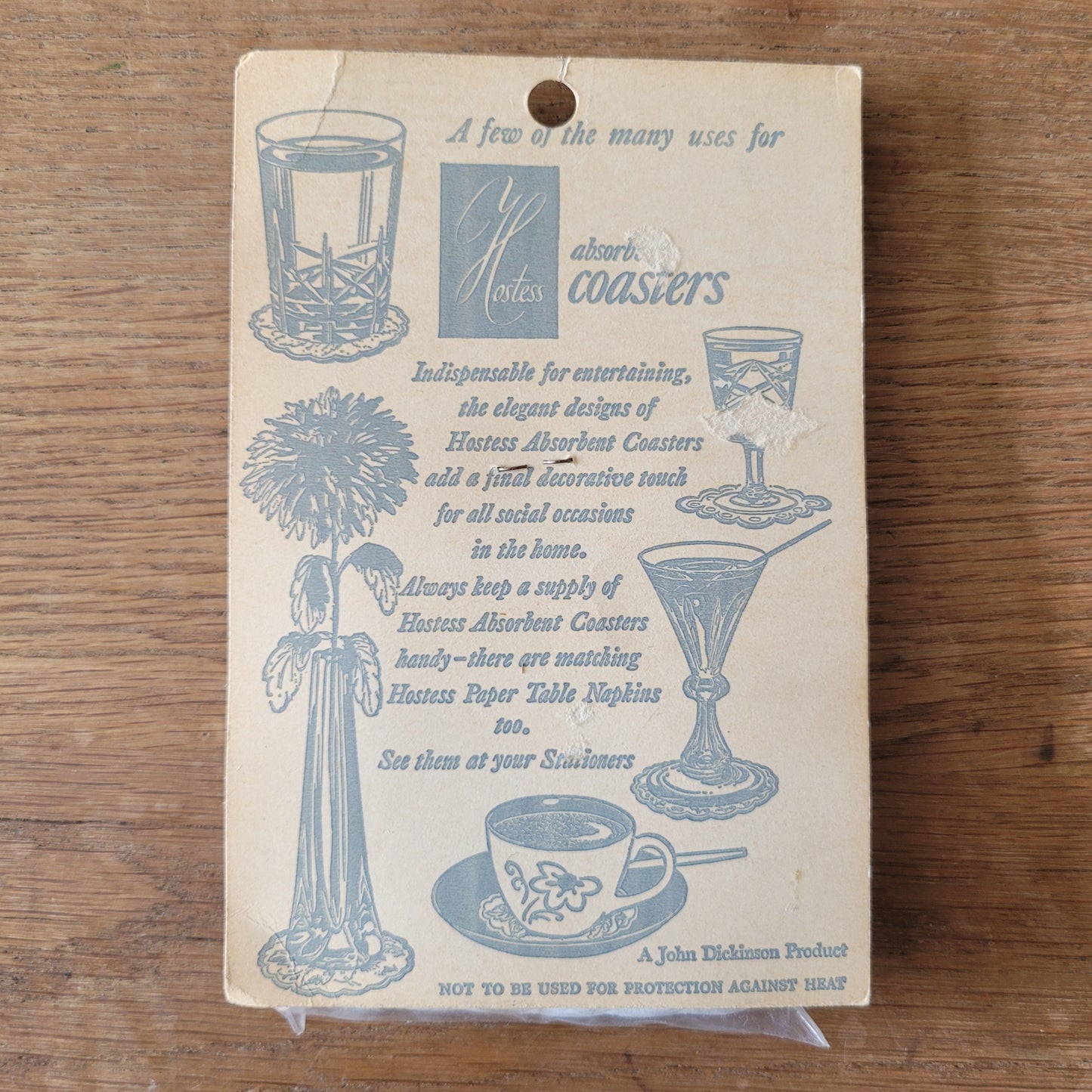 1950s John Dickinson Hostess poodle print absorbent coasters