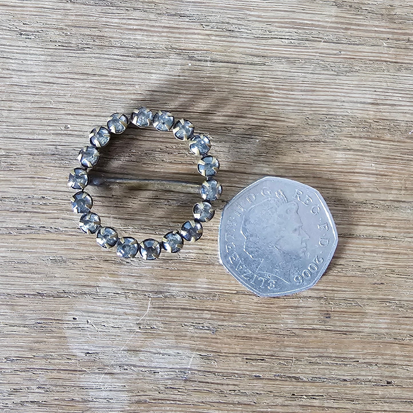 1940s rhinestone circle dress clip/buckle component