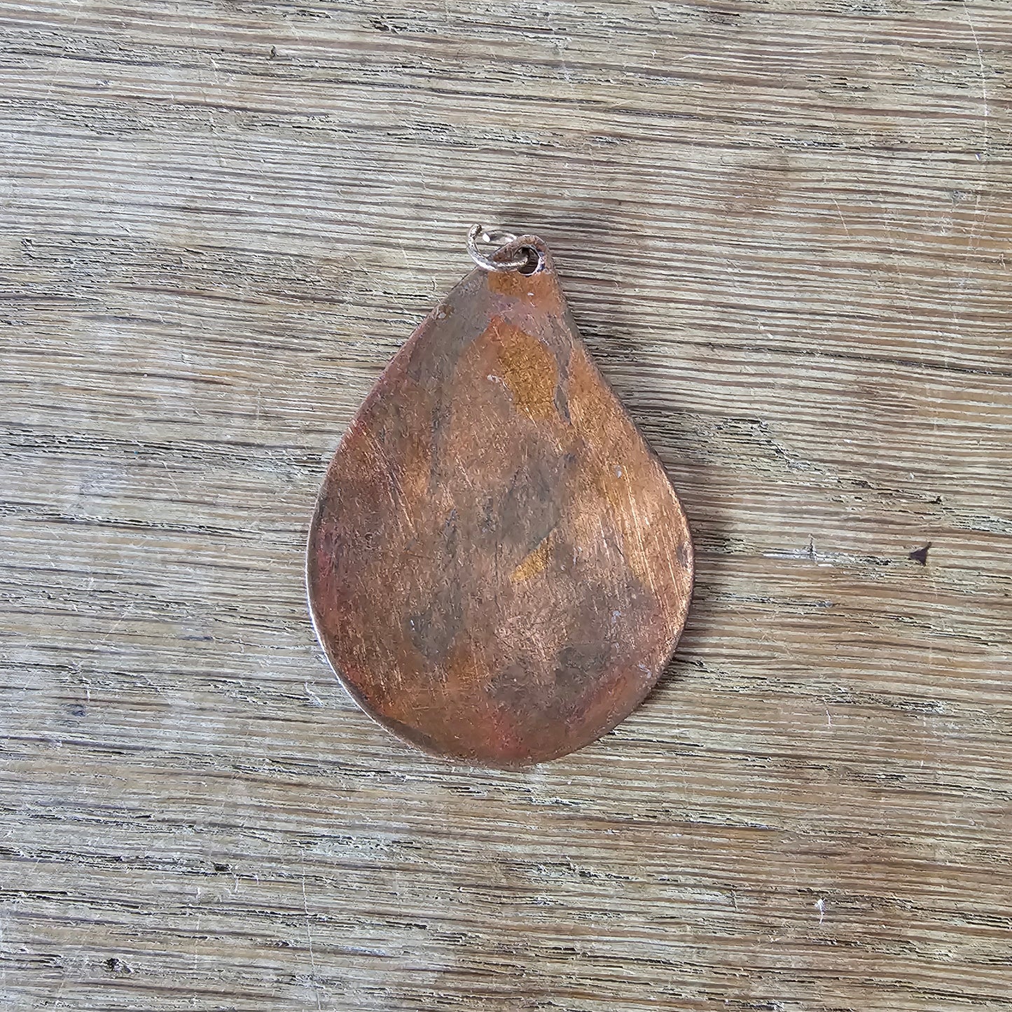 1960s/70s red enamel copper teardrop pendant
