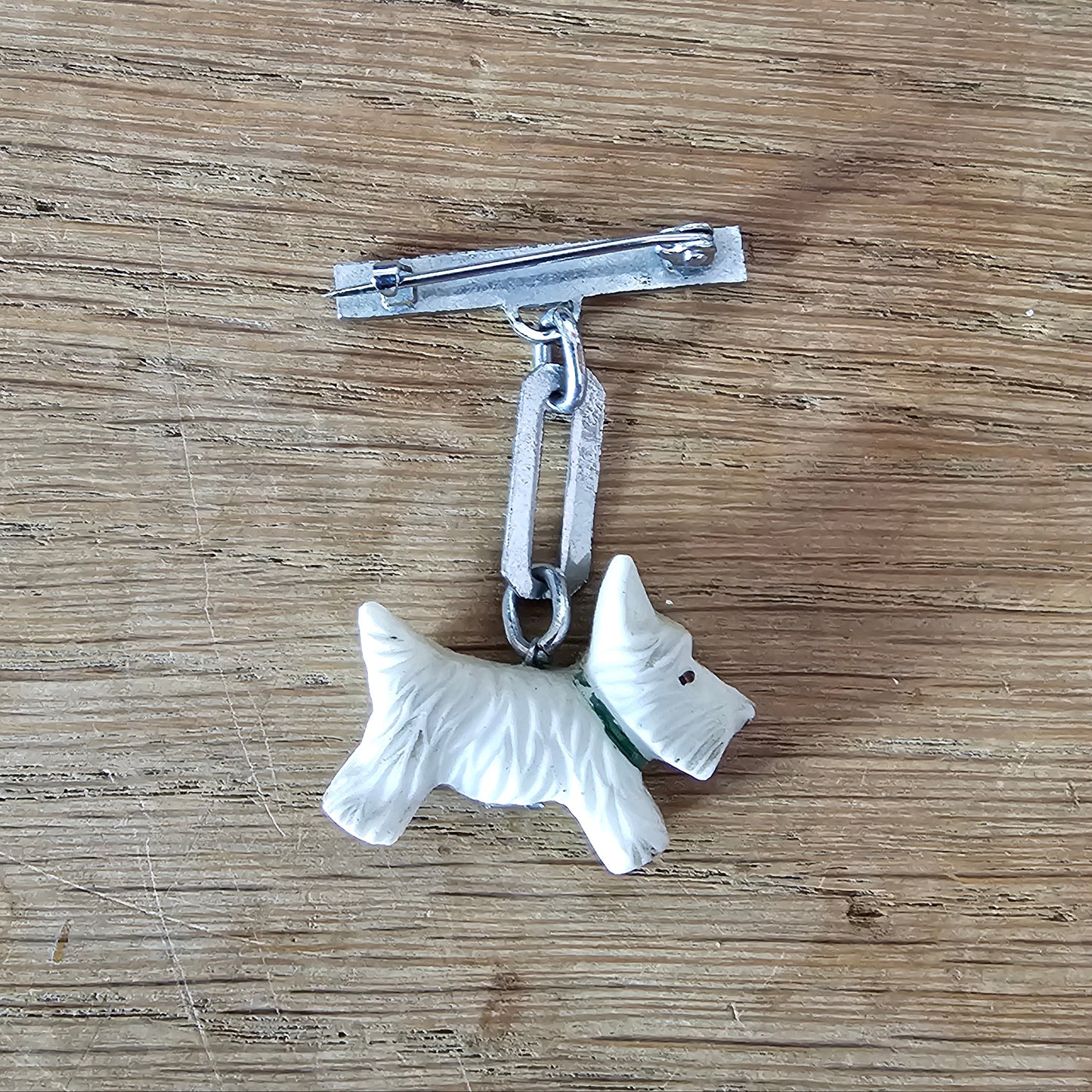 Art Deco articulated Scottie dog bar brooch