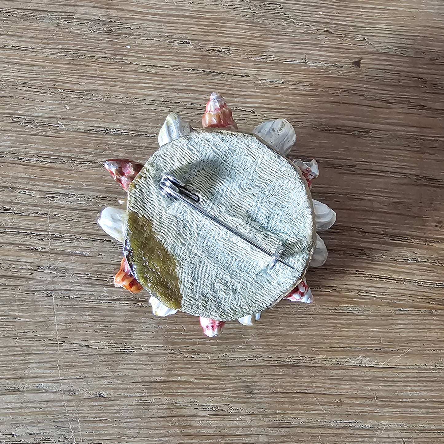 1940s/50s hand-painted shell floral cluster brooch