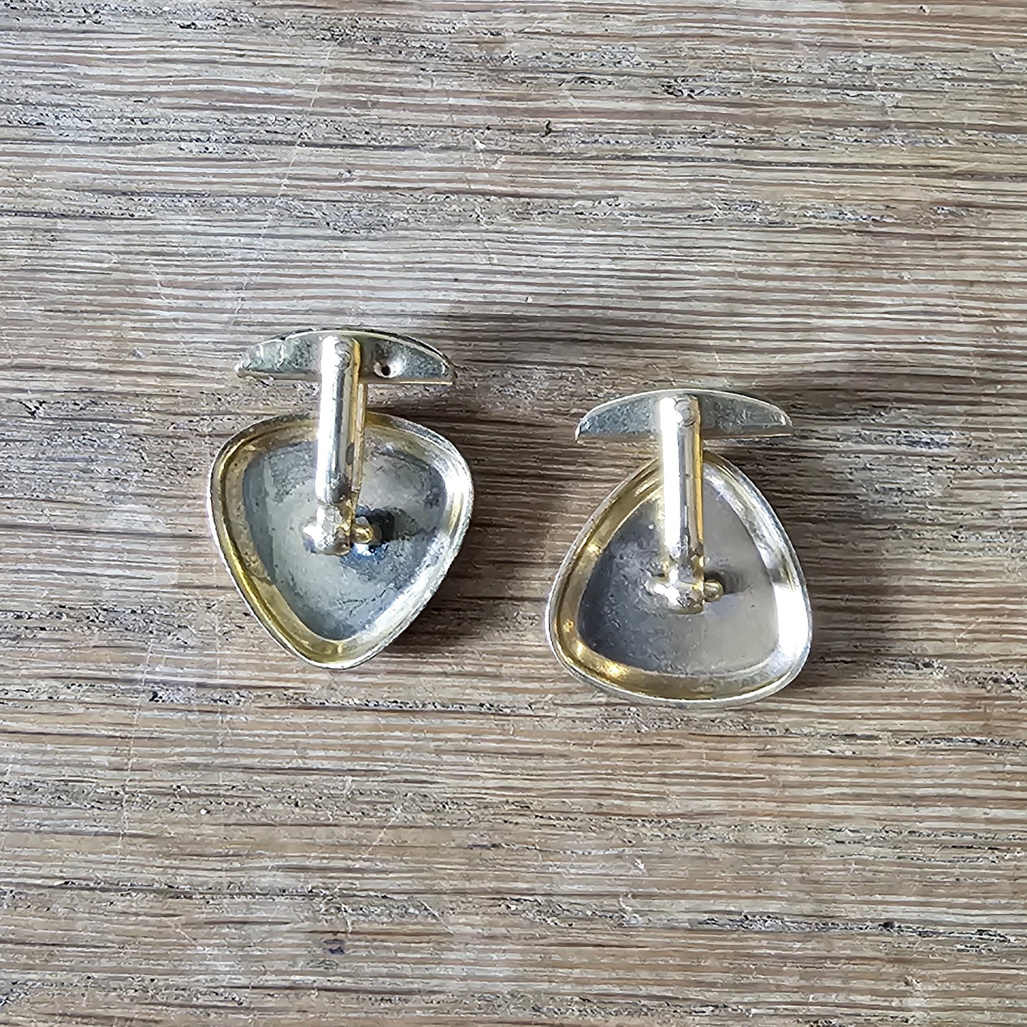 1960s/70s gold-tone & black enamel star motif cufflinks