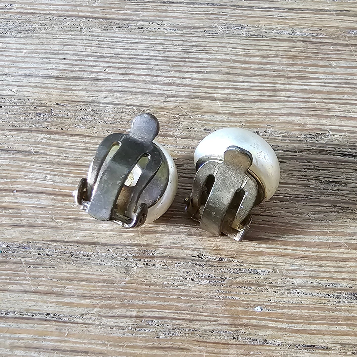 1950s/60s Made in England faux pearl clip on earrings