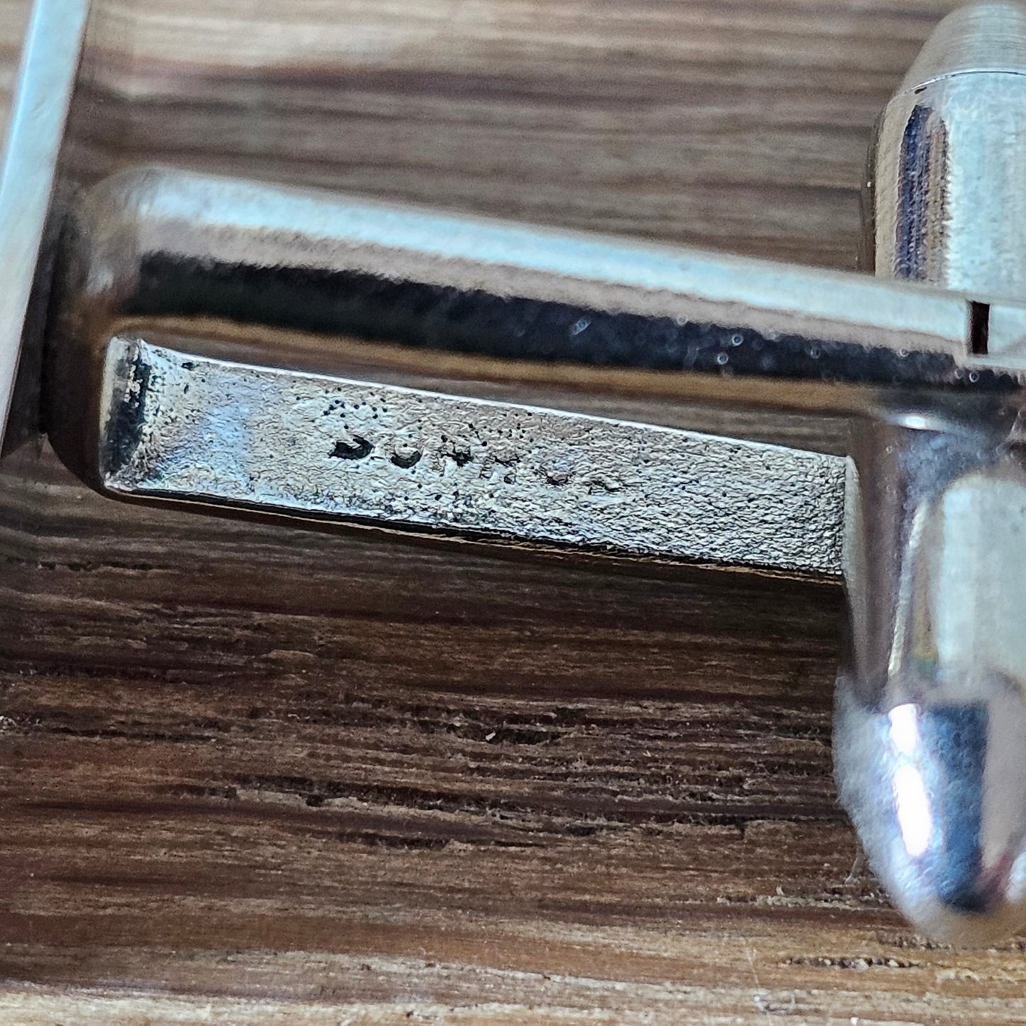1960s Lambourne silver-tone etched rectangular cufflinks