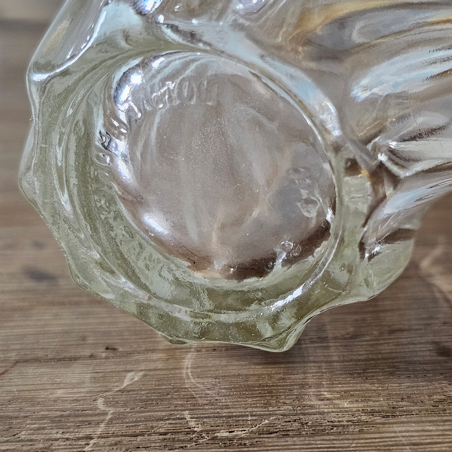 1970s/80s French clear swirl glass perfume bottle with stopper