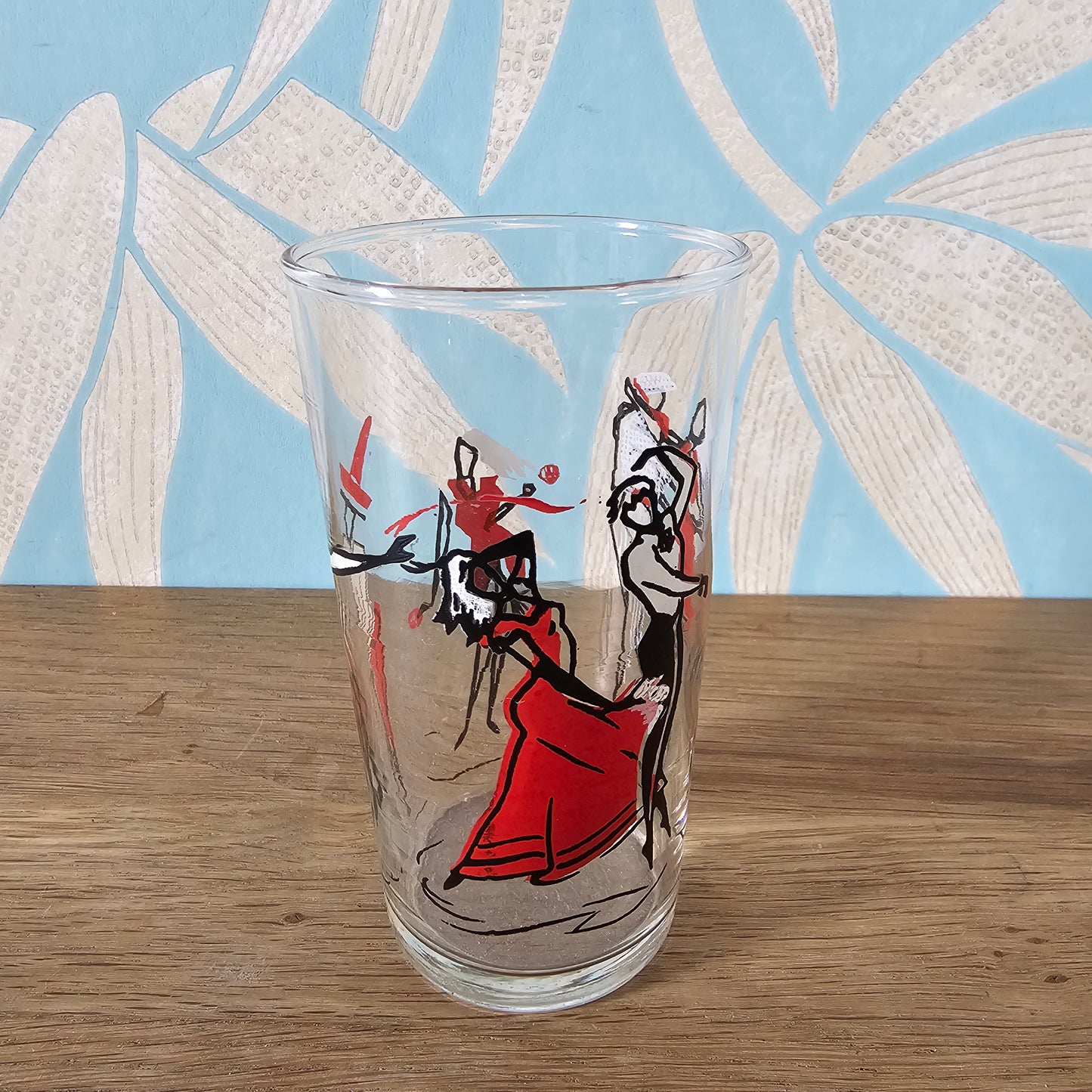 1950s continental dancers highball glass