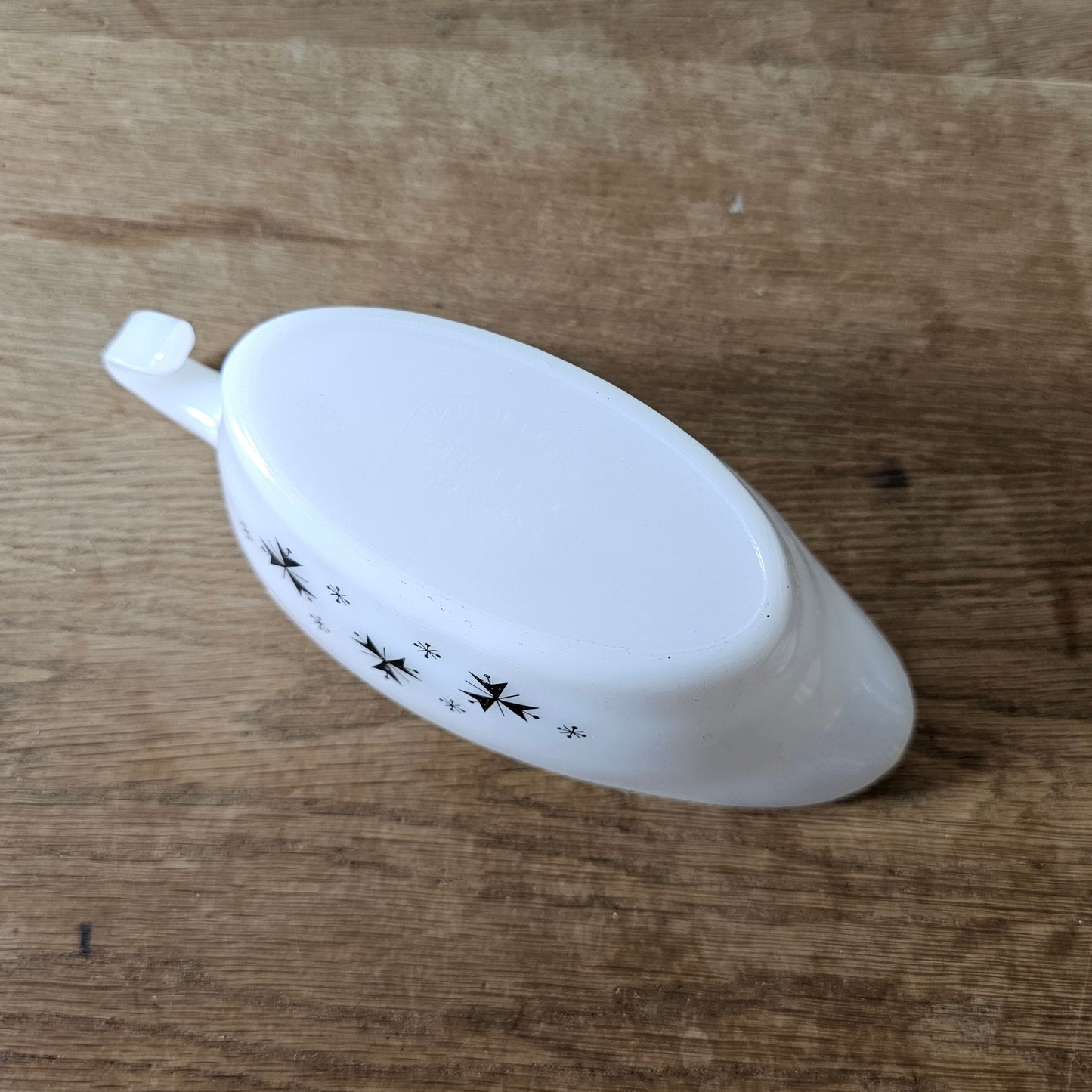 1960s Phoenix Opalware atomic starburst gravy boat