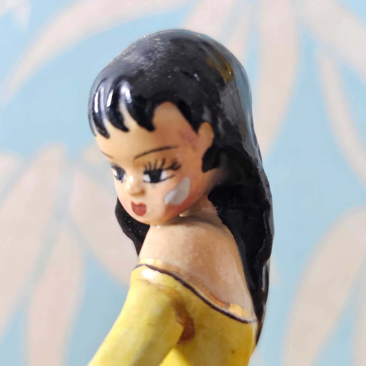 1950s Treviso Italy beatnik lady figurine planter