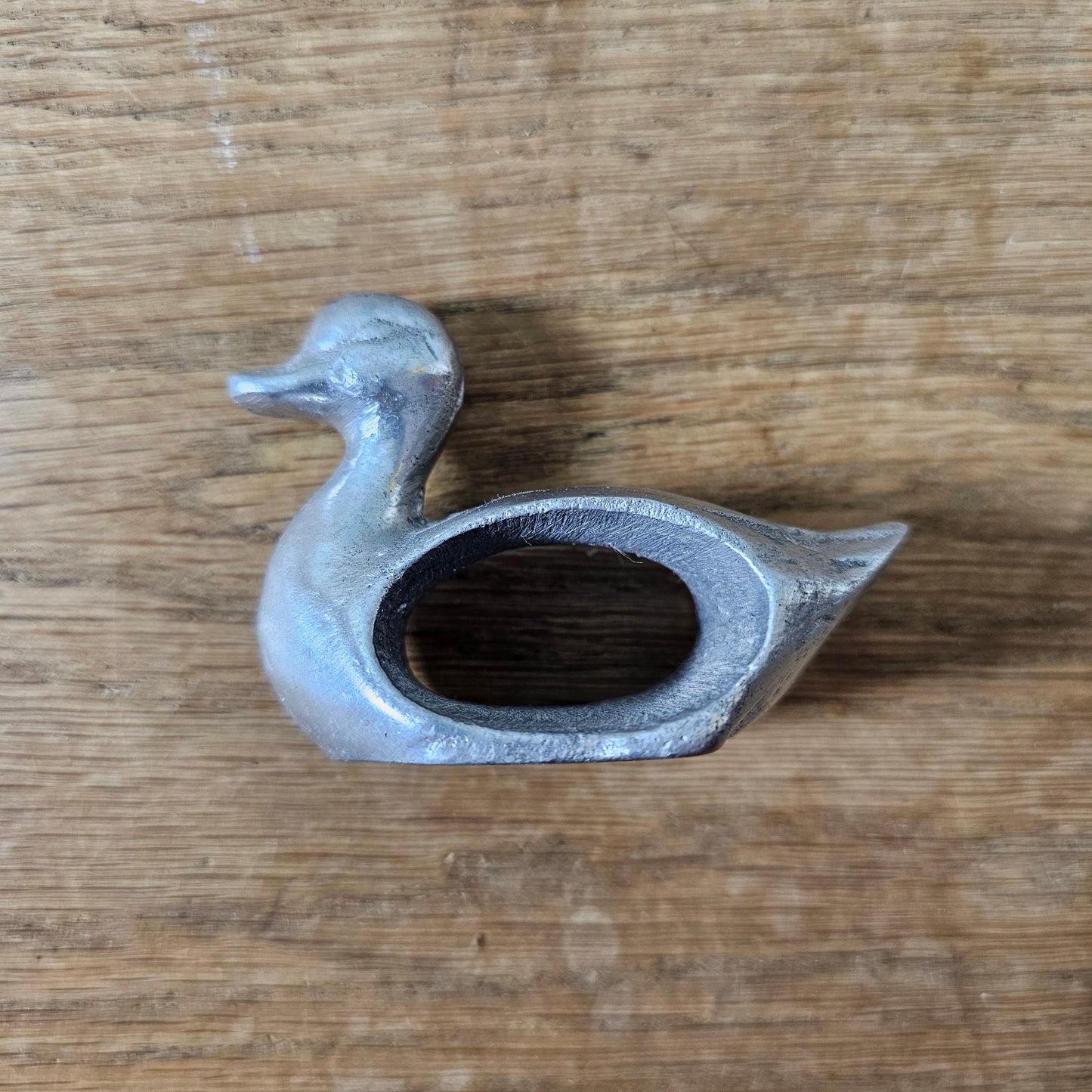 1960s/70s cast aluminium duck napkin ring