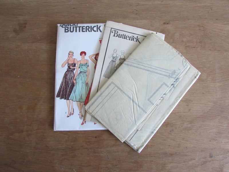 Uncut 1980s Butterick 6562 sewing pattern for misses' dress, sizes 8-12 (complete)