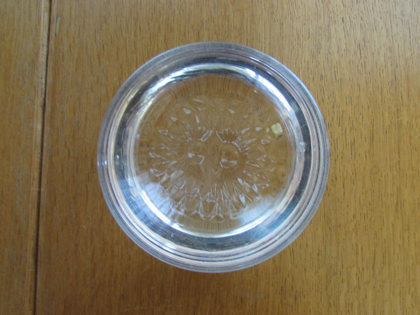 Vintage crystal glass owl domed paperweight