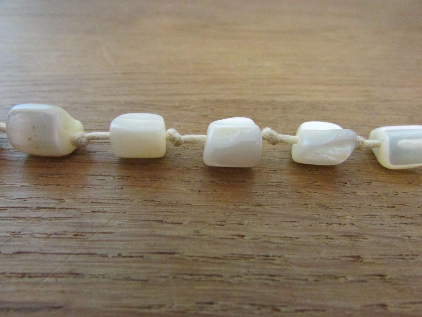 Vintage mother of pearl irregular squares bracelet with silver-tone clasp