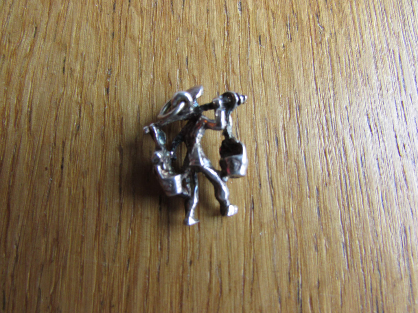 Vintage stering silver/silver-tone water carrier charm pendant