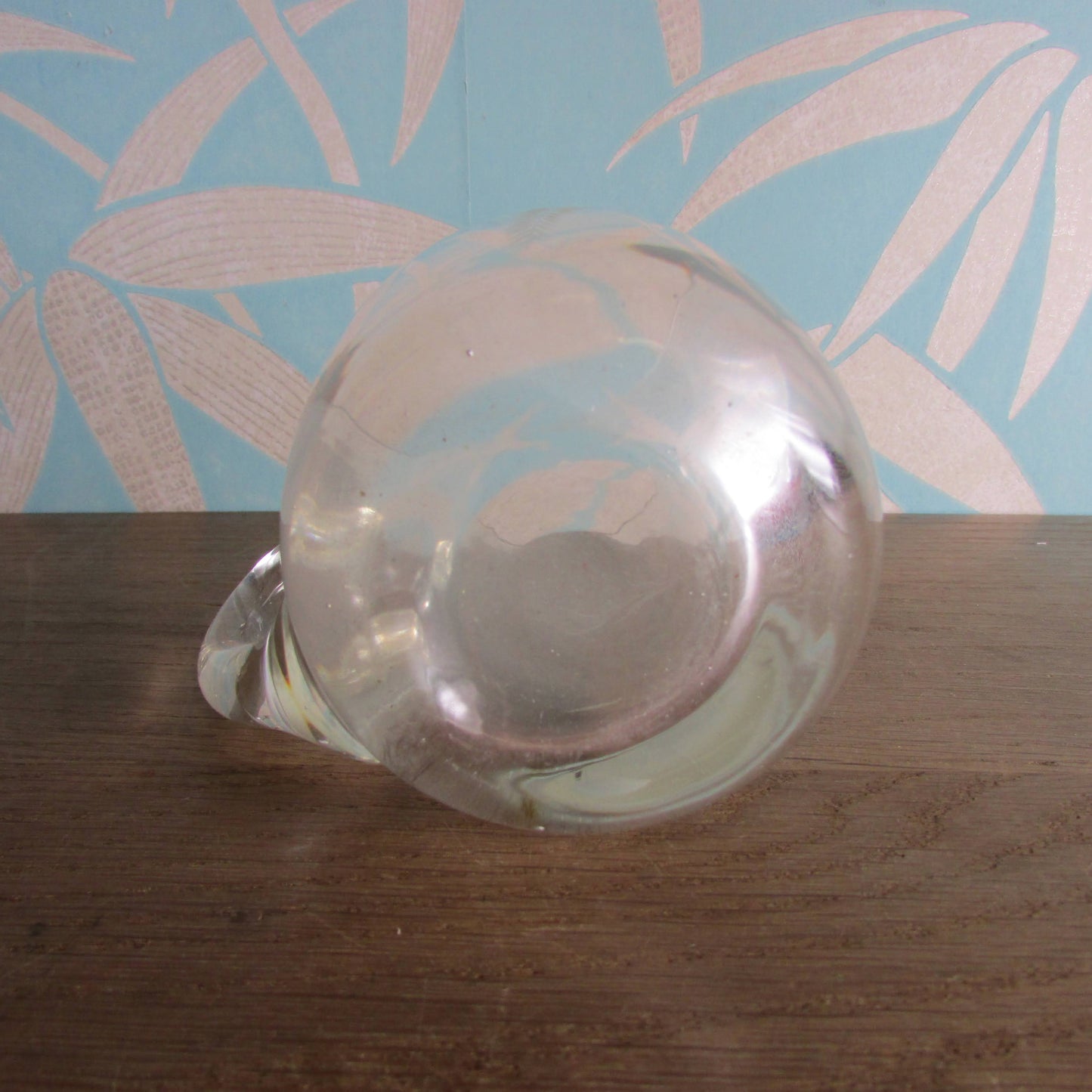 1960s/70s floral wheel-cut etched glass tankard beer mug