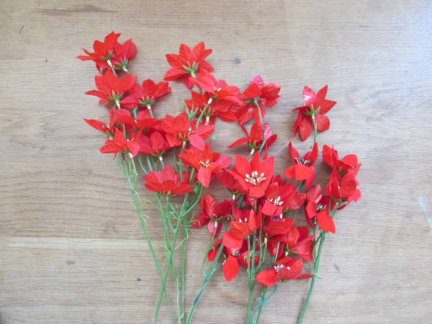 Vintage artificial Christmas poinsettia bunch