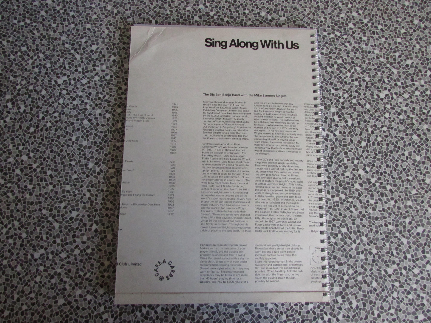 Home-made A4 wire bound sketchbook using 170gsm Acid Free Cartridge Paper, Big Ben Banjo Band