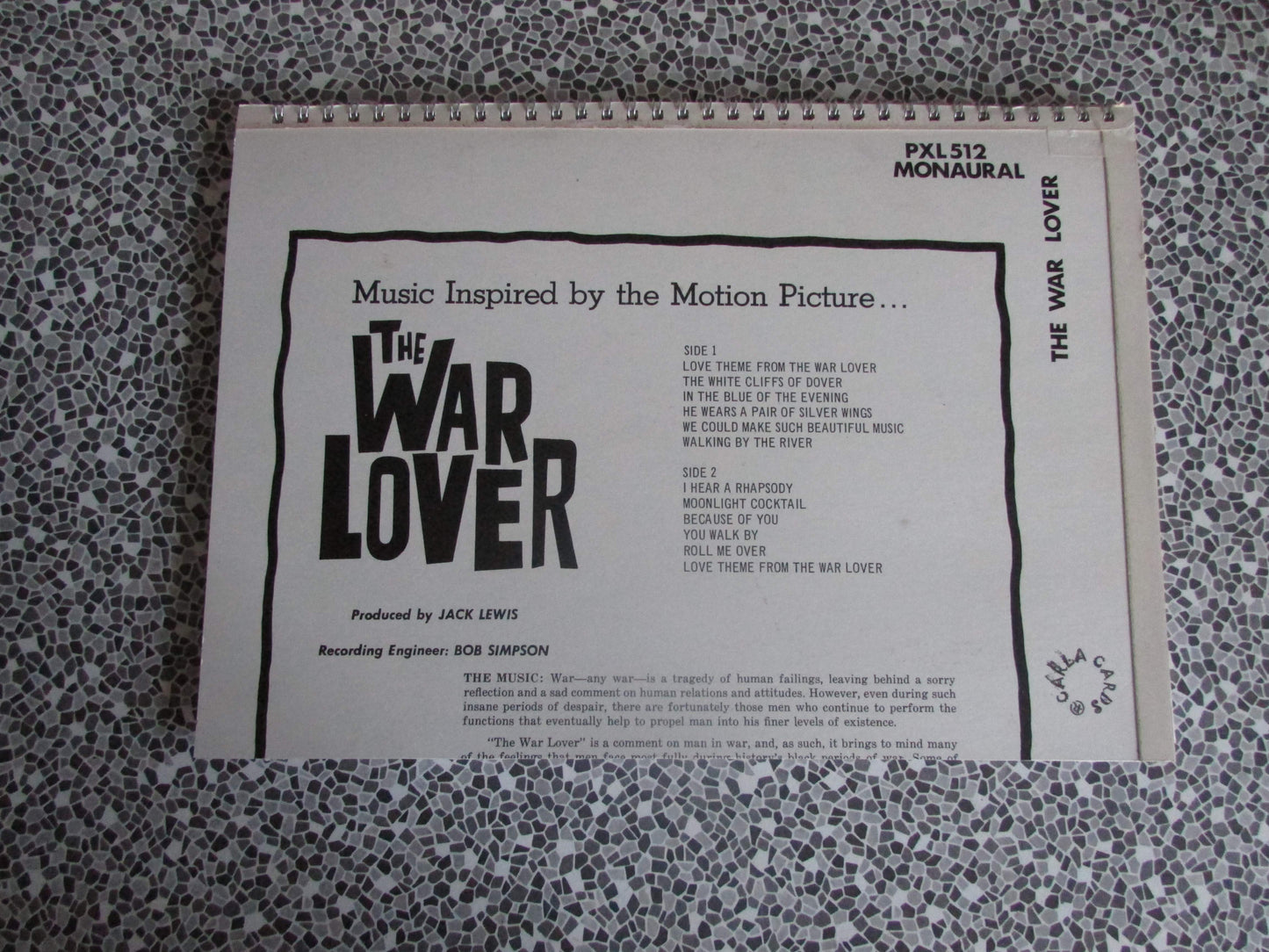 Home-made A4 wire bound sketchbook using 130gsm Cartridge Paper, The War Lover