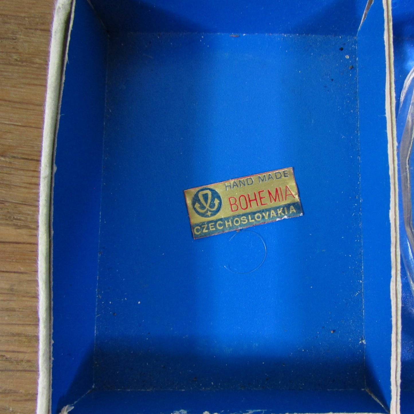1960s Bohemia Czechoslovakia miniature glass ashtray set, boxed