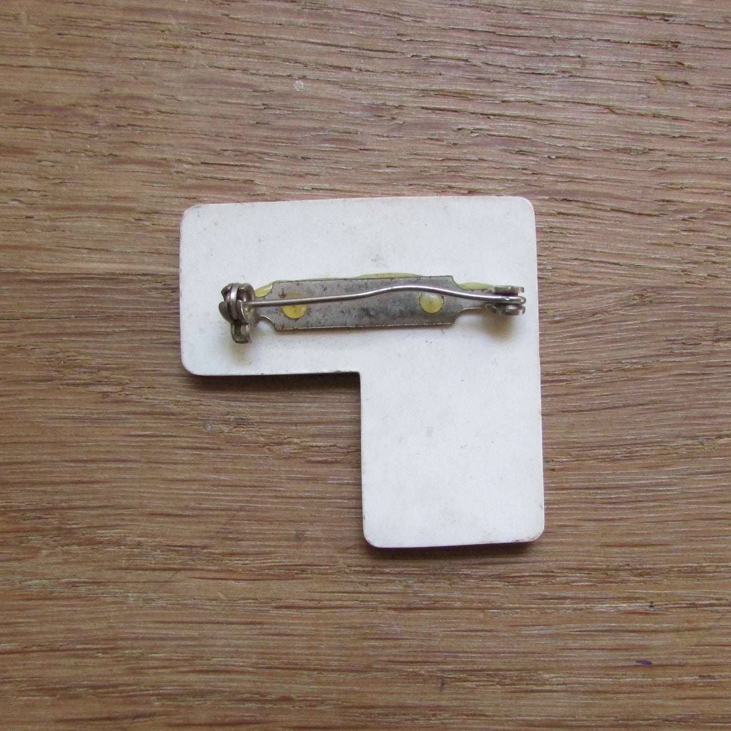 Vintage plastic domino tile brooch
