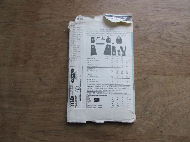 Uncut 1960s Maudella 5661 sewing pattern for dress & jacket, size 10 (complete)