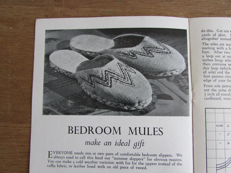 1950s Dryad Handicrafts leaflet No.137: Make These From Raffia