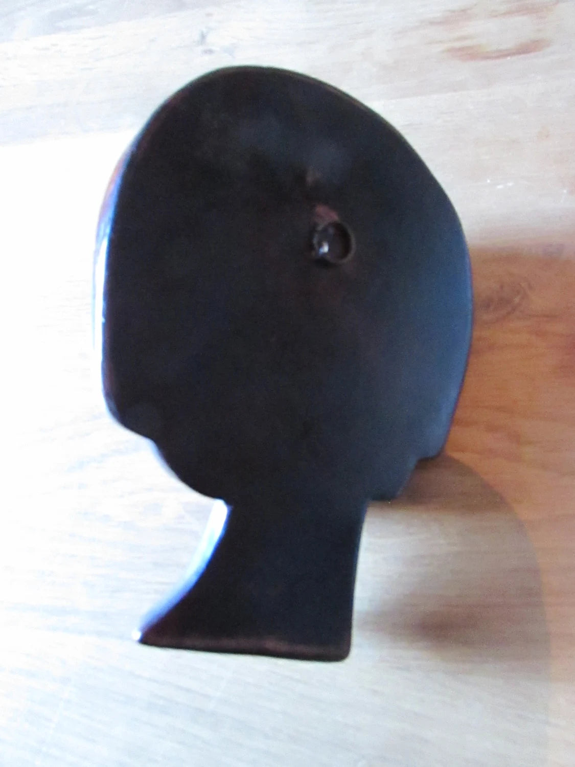 circa. 1960s heavy resin Achatit-style wall mask, smiling girl, made in Germany