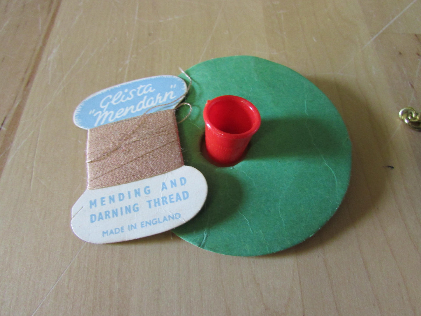 Vintage Empire Made miniature hat-shaped travel sewing kit