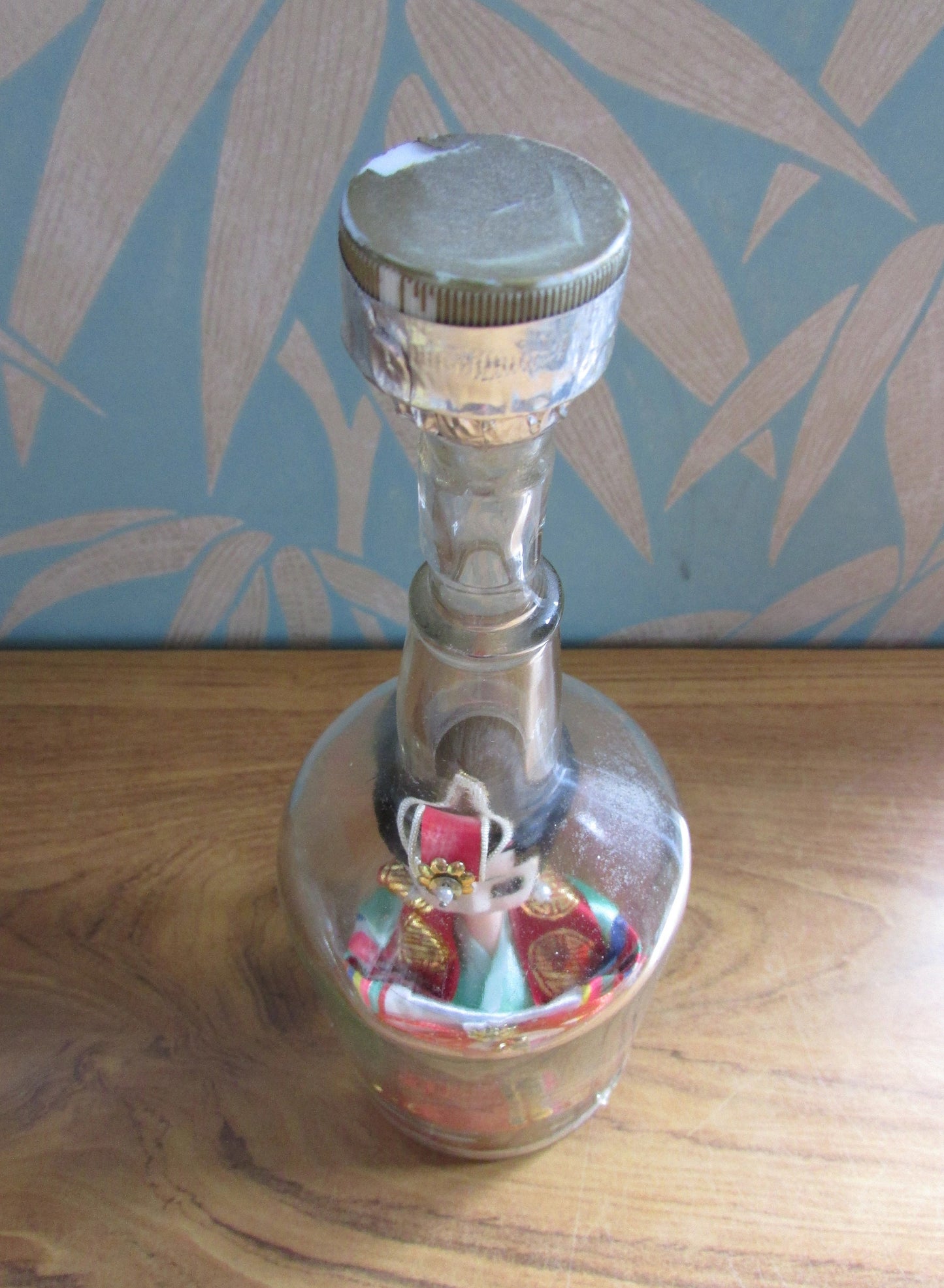 Quirky 'bottled' vintage Korean souvenir doll in traditional bridal dress