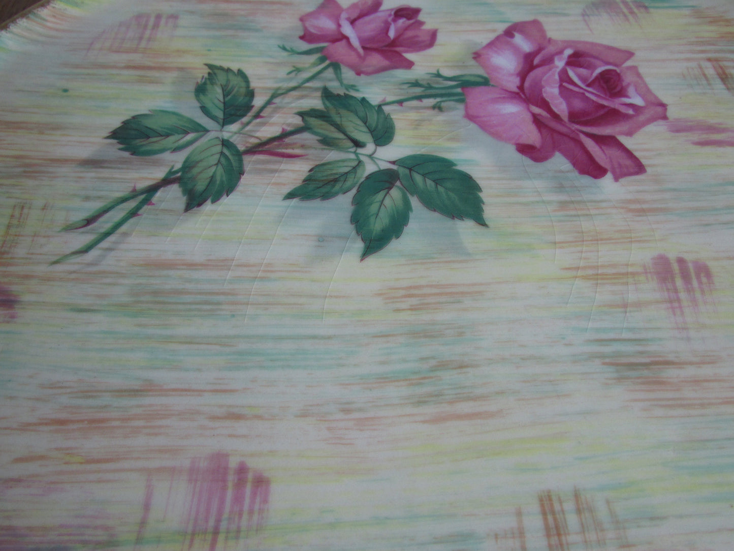 Mid-century Barker Bros Royal Tudorware Shadow Rose plate, gilt edged