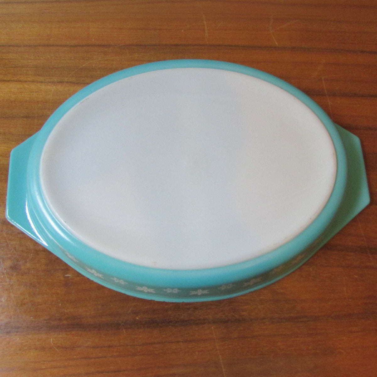 1950/60s JAJ Pyrex turquoise Snowflake 1½ quart divided serving dish