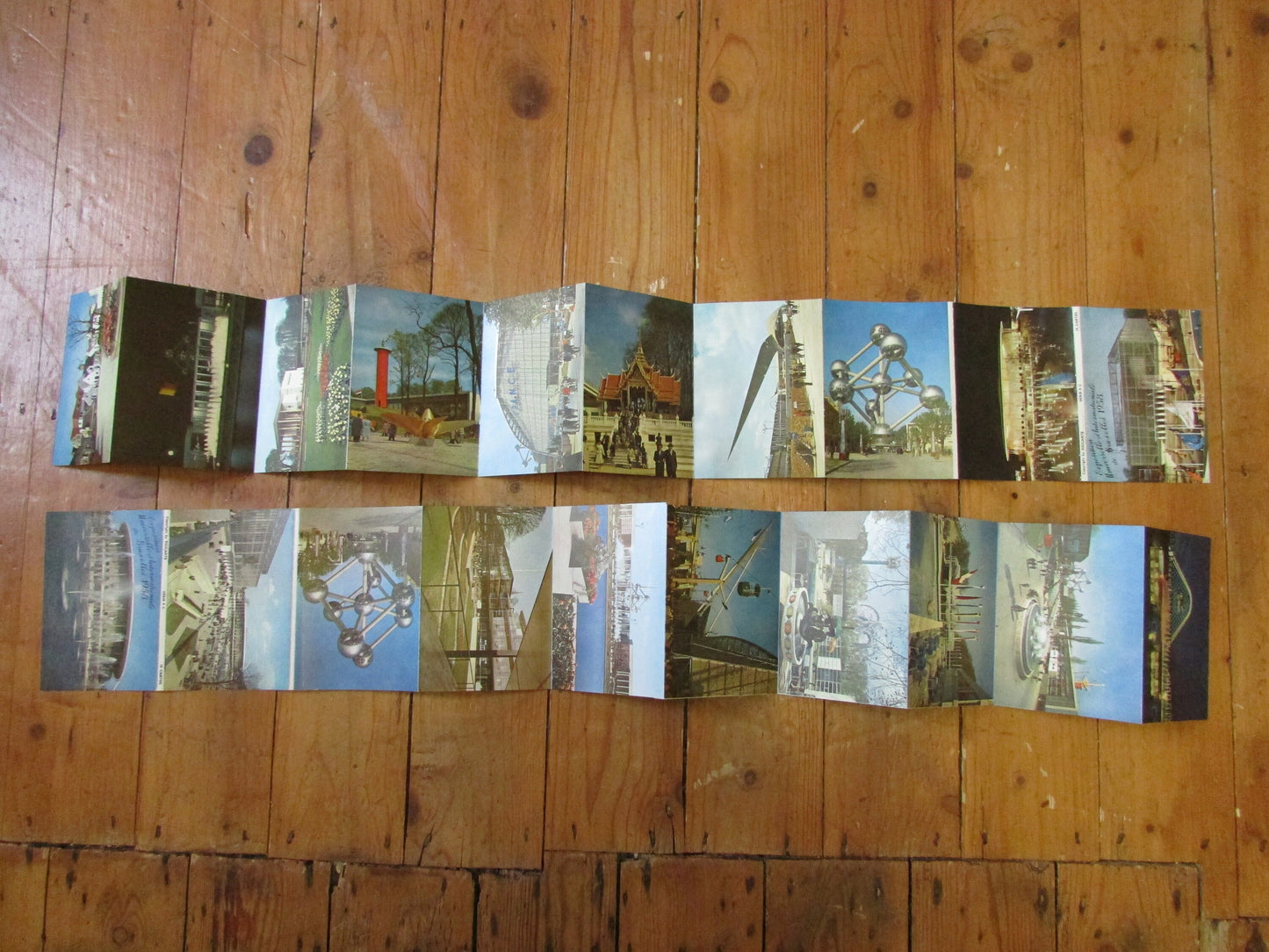 Two 1958 Brussels World's Fair souvenir postcard booklets