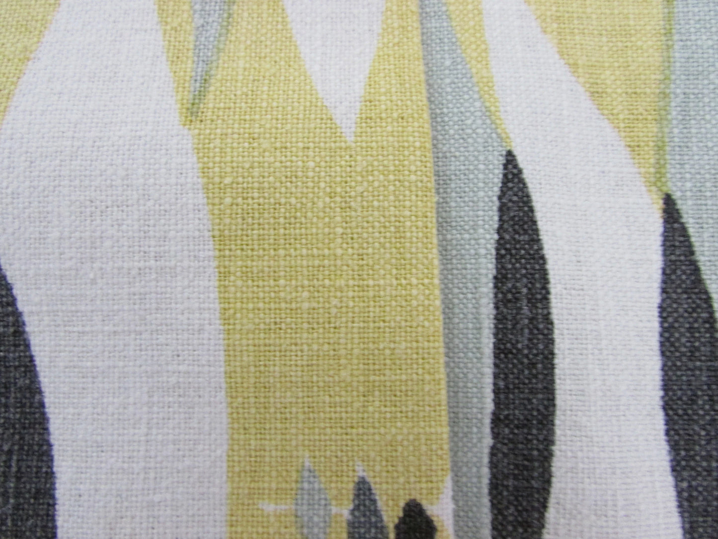 Home-made mid-century yellow/black/grey abstract cushion cover with contrast charcoal grey OR same pattern reverse