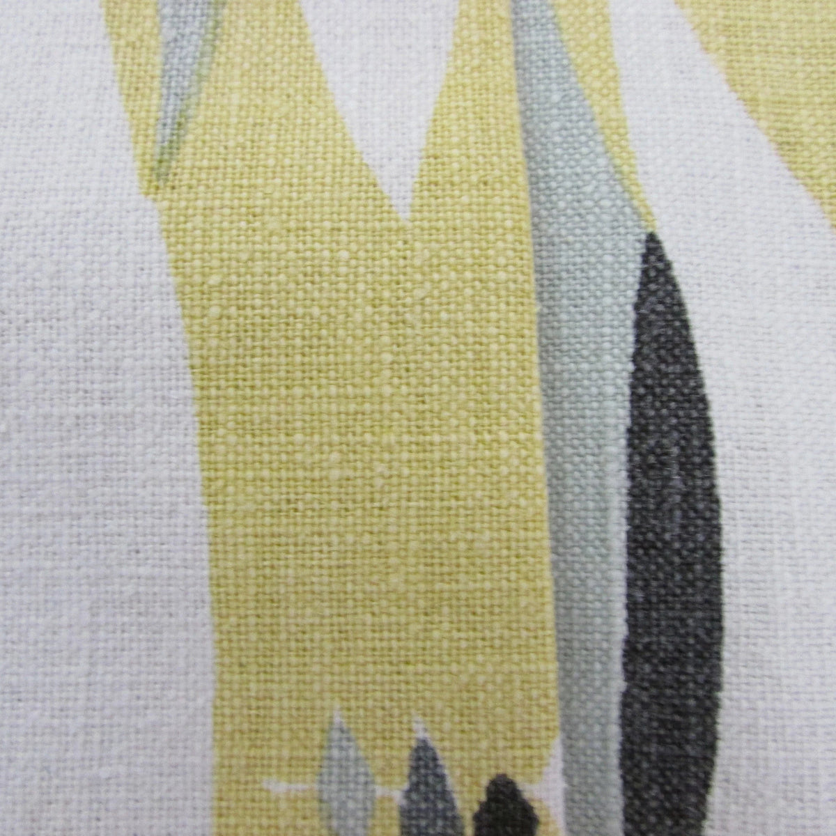 Handmade mid-century yellow black grey abstract cushion cover, 14" x 14"
