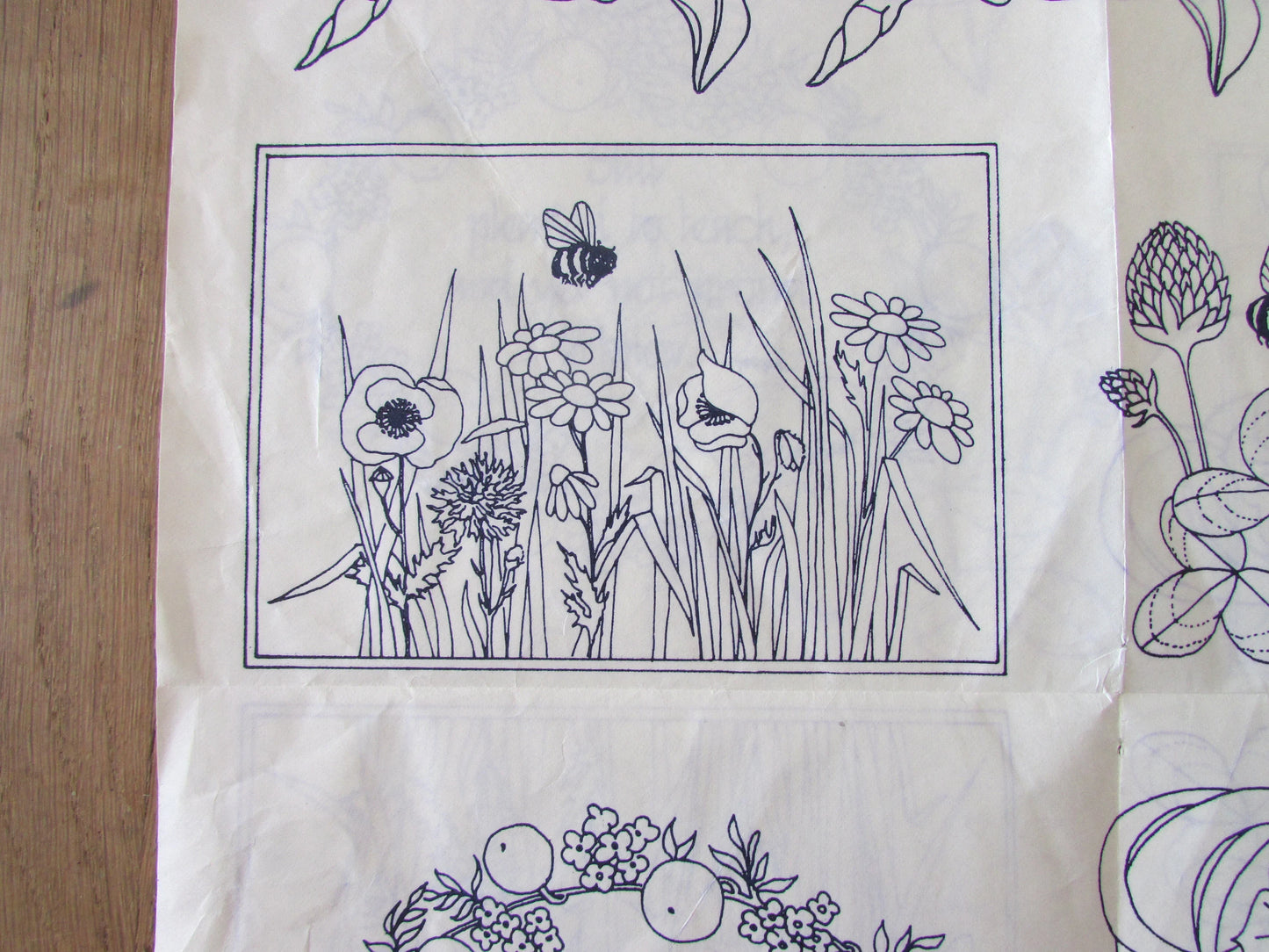 Unused 1974 Womancraft nature-themed embroidery transfer