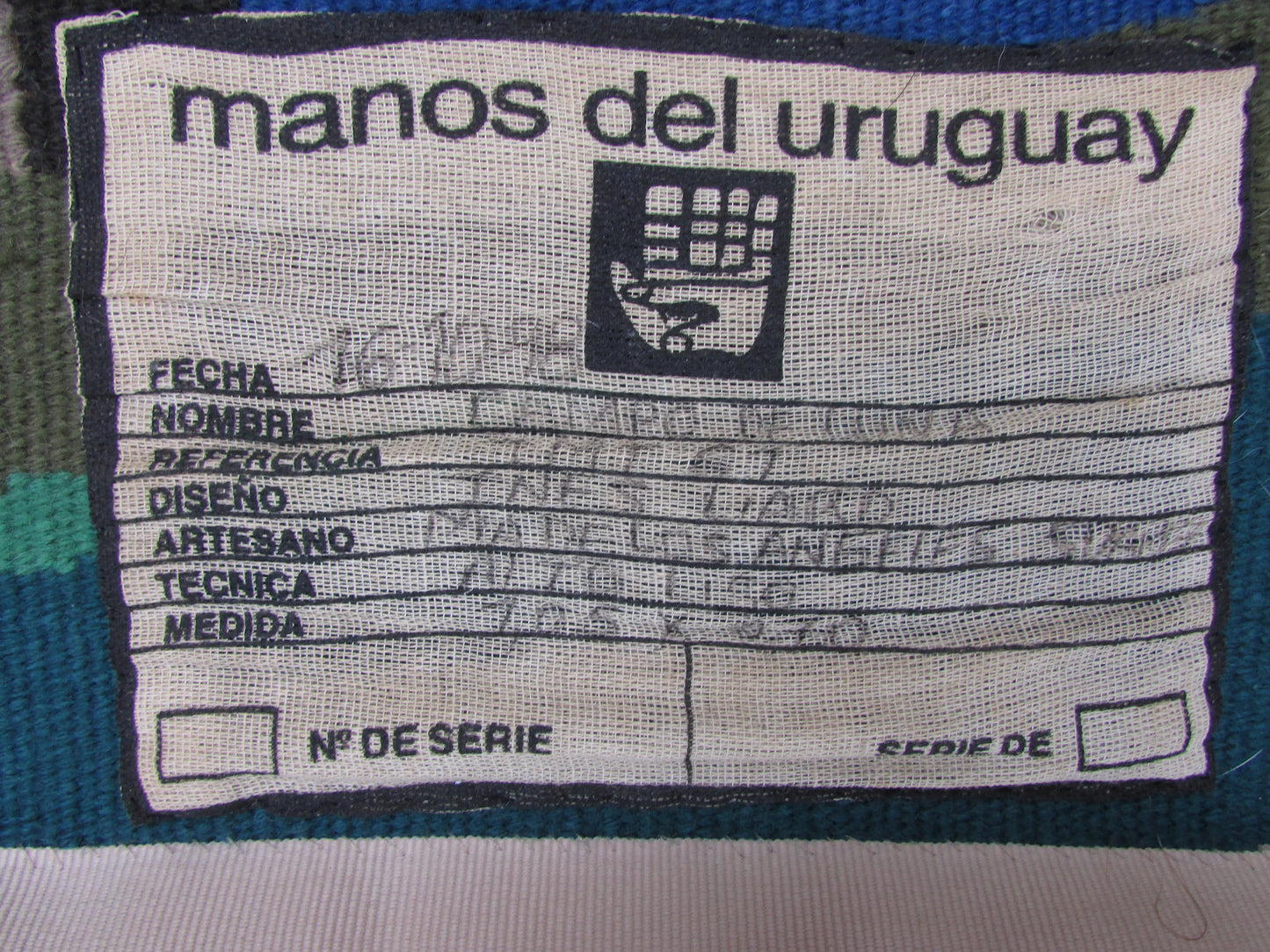 1998 Manos Del Uruguay handcrafted "Campo de Luna" wall tapestry