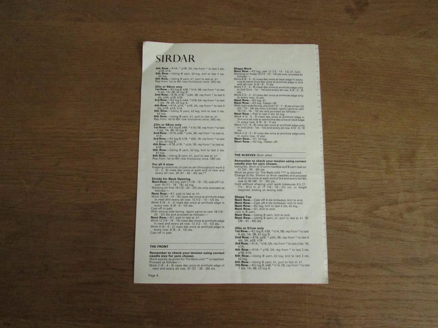 1960s Sirdar C3294 knitting pattern for infant's sweater, cap & mittens