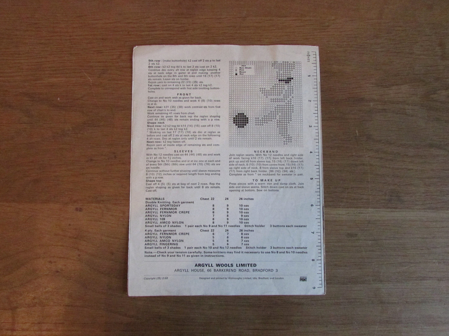 1968 Argyll 623 knitting pattern for toddler's sweaters