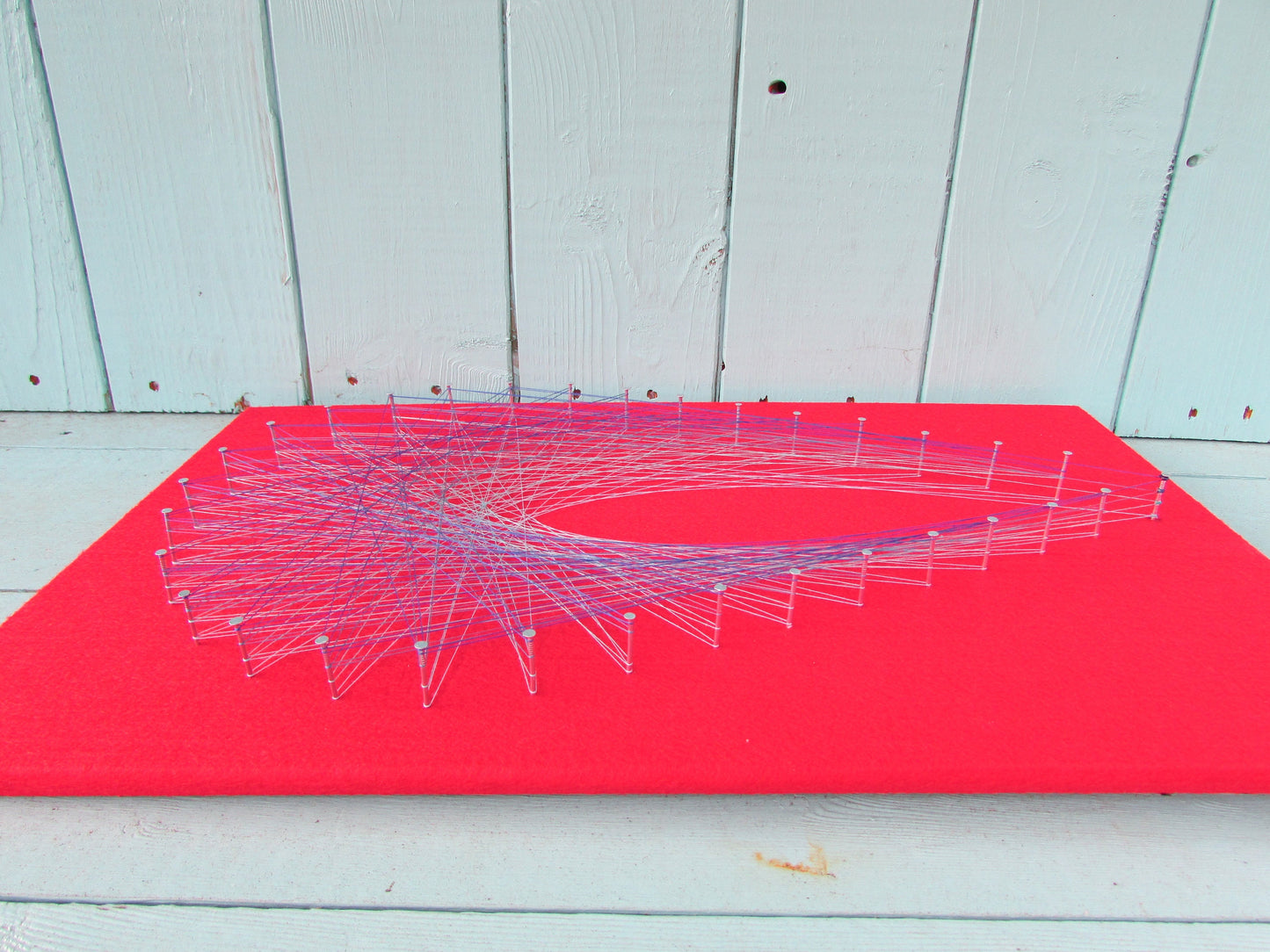 Home-made "Teardrop" string art made from original 1973 pattern