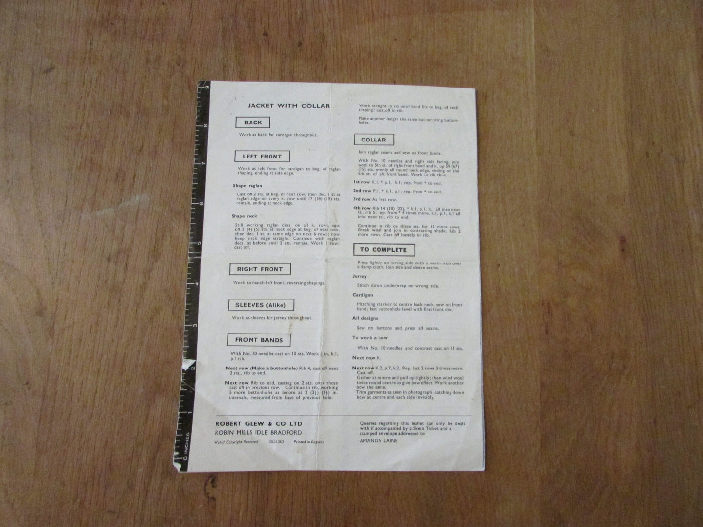 Vintage Robin 1184 Baby-Chic knitting pattern for baby's jersey, cardigan, & jacket with collar