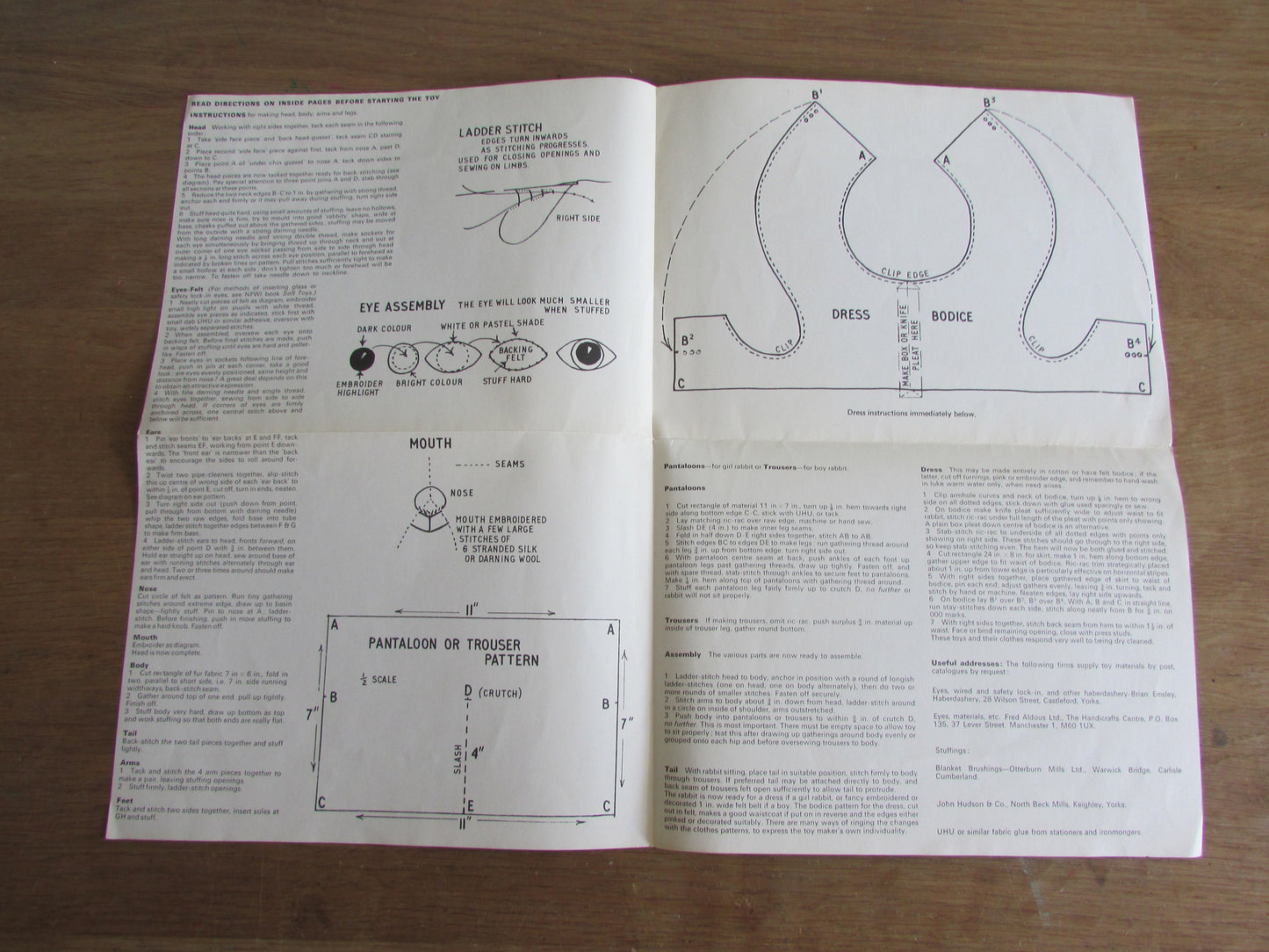 1960s W.I Toy Pattern No.1: Bobtail Bunnies