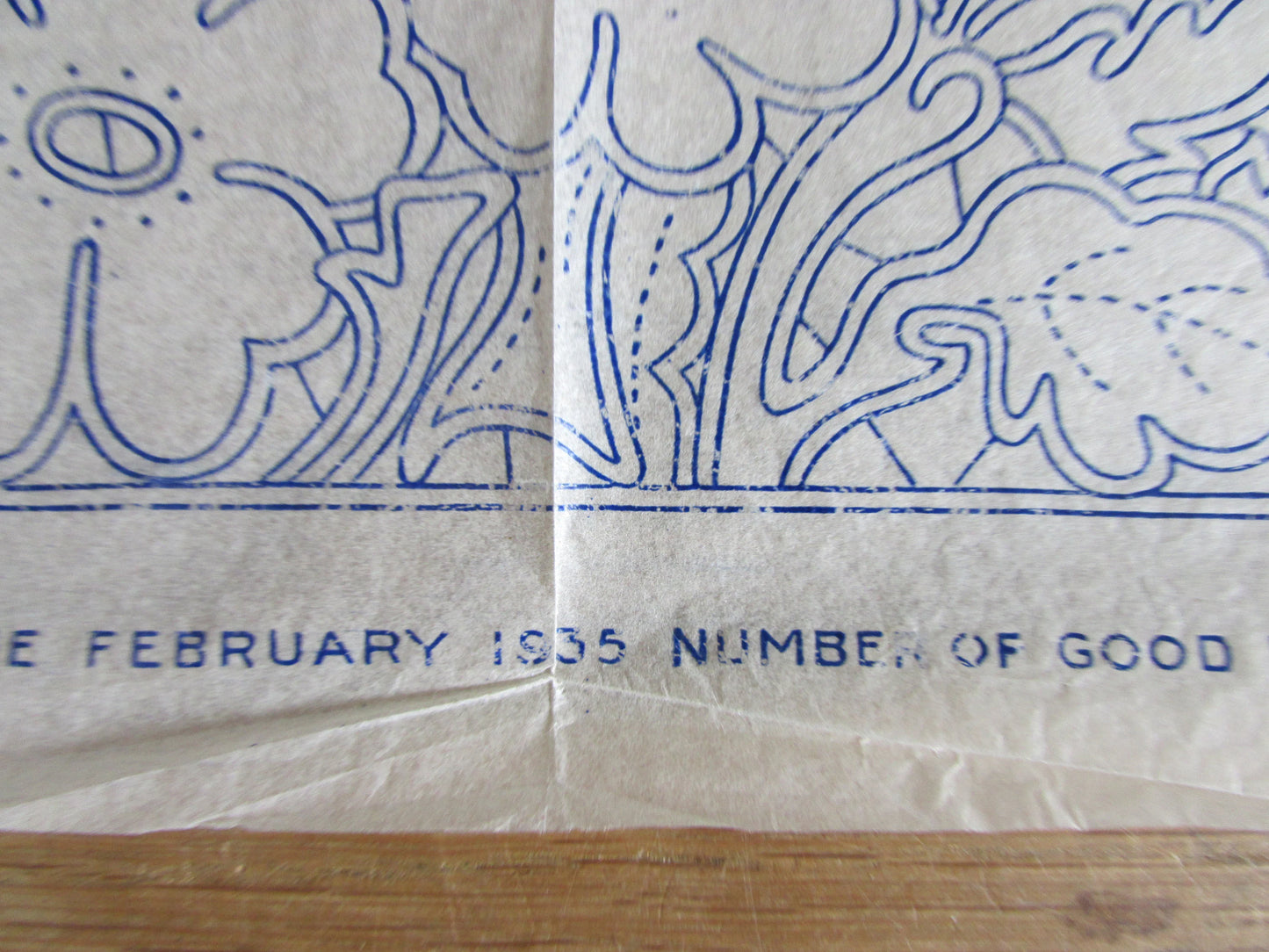 Unused February 1935 Good Needlework Magazine Hellebore embroidery transfer