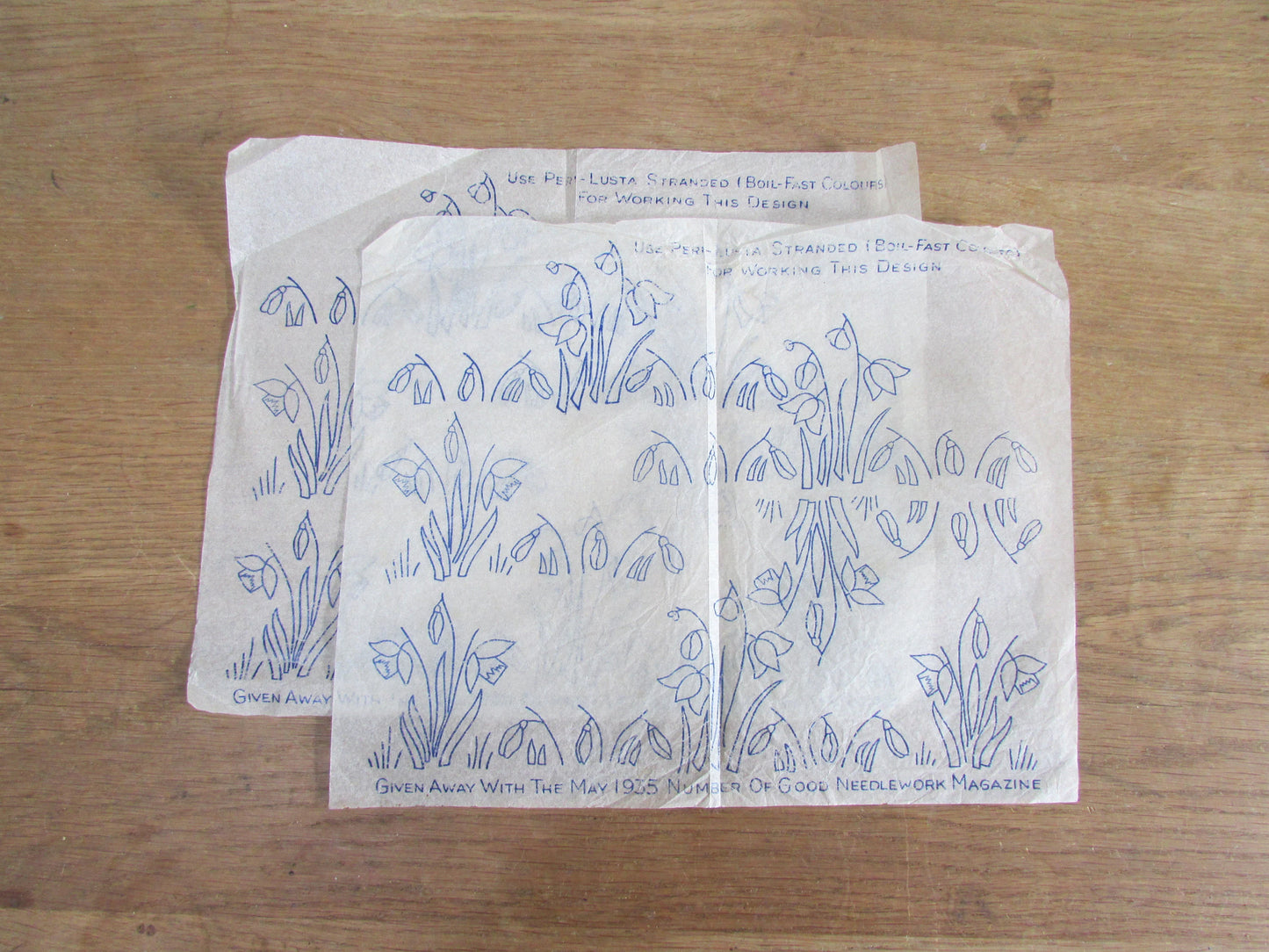 Unused May 1935 Good Needlework & Knitting Magazine lily of the valley embroidery transfer